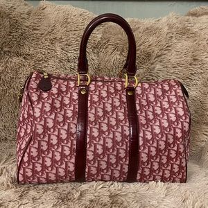 Dior Boston coated canvas red with lock in key